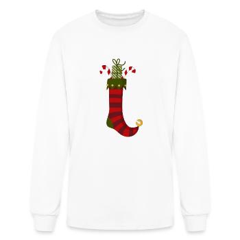 Christmas Sock - Men's Long Sleeve T-Shirt - white - Front