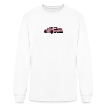 Sleek Pink Sports Car Illustration - Men's Long Sleeve T-Shirt - white - Front