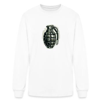Blast Badge: Monochrome Grenade - Men's Long Sleeve T-Shirt - white - Front