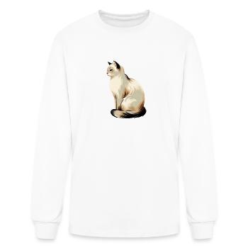 Whimsical, Sleek Cat Graphics - Purrfectly Crafted - Men's Long Sleeve T-Shirt - white - Front