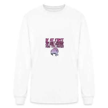 If At First You Don't Succeed, Fix Your Ponytail 3 - Men's Long Sleeve T-Shirt - white - Front