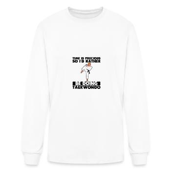 Time Is Precious So I'd Rather Be Doing Taekwondo2 - Men's Long Sleeve T-Shirt - white - Front