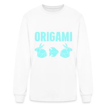 Folding Origami Artist Paper Folder Origamist - Men's Long Sleeve T-Shirt - white - Front