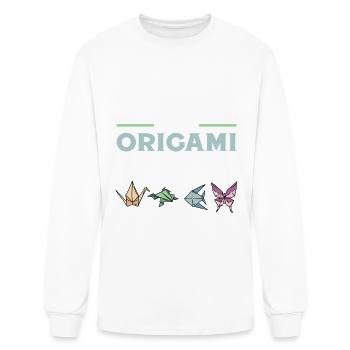 Folding Origami Artist Paper Folder Origamist - Men's Long Sleeve T-Shirt - white - Front