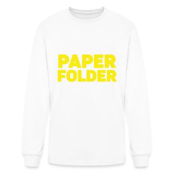 Folding Origami Artist Paper Folder Origamist - Men's Long Sleeve T-Shirt - white - Front