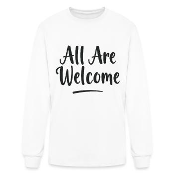 Tous sont les bienvenus - T-shirt à manches longues Homme - blanc - Devant