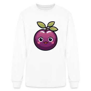 Kawaii Plum - Playful Plum Paradise - Men's Long Sleeve T-Shirt - white - Front