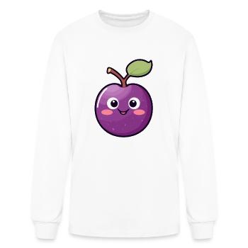 Kawaii Plum - Joyful Plumtastic - Men's Long Sleeve T-Shirt - white - Front