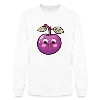 Kawaii Plum - Delightfully Whimsical - Men's Long Sleeve T-Shirt - white - Front