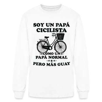 Cyclist Dad Bicycle Cycling Mountain Bike Father's - Men's Long Sleeve T-Shirt - white - Front