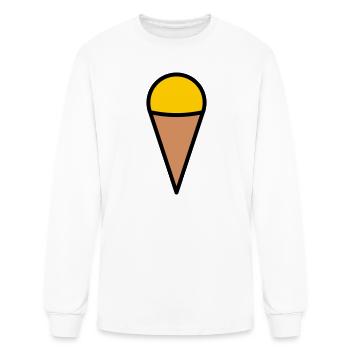 Minimal Ice Cream Cone Icon - Men's Long Sleeve T-Shirt - white - Front