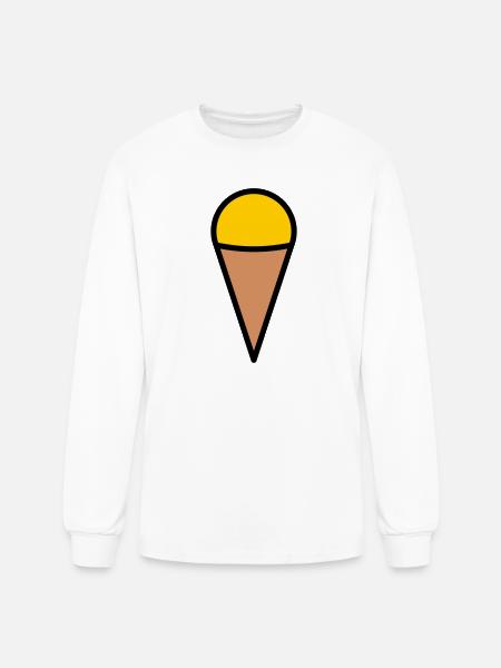 Minimal Ice Cream Cone Icon - Men's Long Sleeve T-Shirt - white
