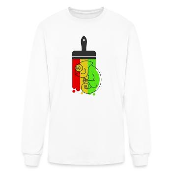 Pinceau caméléon Vecteur de couleur Rasta - T-shirt à manches longues Homme - blanc - Devant