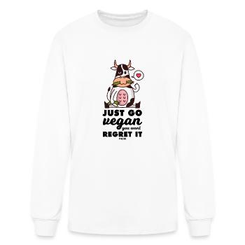 Cow is vegan and eats grass - Men's Long Sleeve T-Shirt - white - Front