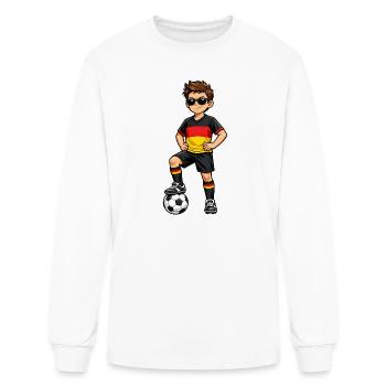 Soccer Boy Player Germany Lover Fan German Flag - Men's Long Sleeve T-Shirt - white - Front