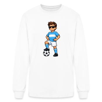 Soccer Boy Player Argentina Lover Argentine Flag - Men's Long Sleeve T-Shirt - white - Front