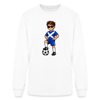 Footballeur Garçon Fan écossais Fan Drapeau écossais - T-shirt à manches longues Homme - blanc - Devant