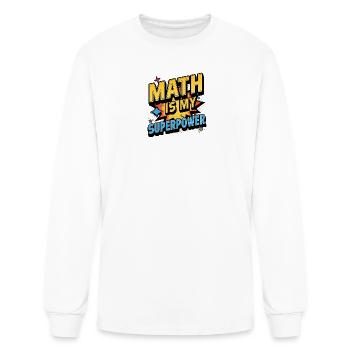 Math is My Superpower Funny Retro Comic design  - Men's Long Sleeve T-Shirt - white - Front