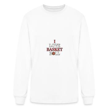 I love Basketball Grunge - Men's Long Sleeve T-Shirt - white - Front