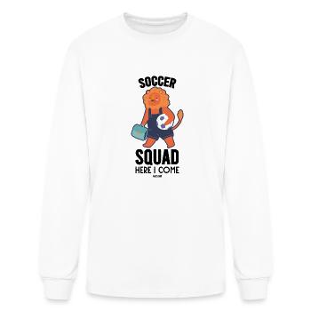 Lion goes to football training - Men's Long Sleeve T-Shirt - white - Front