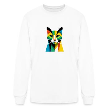 Whimsical, Sleek Cat Graphics - Purrfectly Crafted - Men's Long Sleeve T-Shirt - white - Front