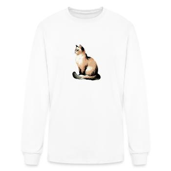 Whimsical, Sleek Cat Graphics - Purrfectly Crafted - Men's Long Sleeve T-Shirt - white - Front