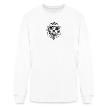 Skull Crest with Wings Emblem - Men's Long Sleeve T-Shirt - white - Front