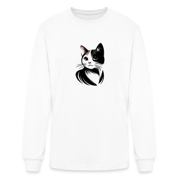 Whimsical, Sleek Cat Graphics - Purrfectly Crafted - Men's Long Sleeve T-Shirt - white - Front