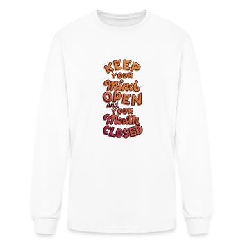 Mind Open Mouth Closed - Men's Long Sleeve T-Shirt - white - Front