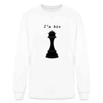 I m His Queen Chess Piece - Men's Long Sleeve T-Shirt - white - Front