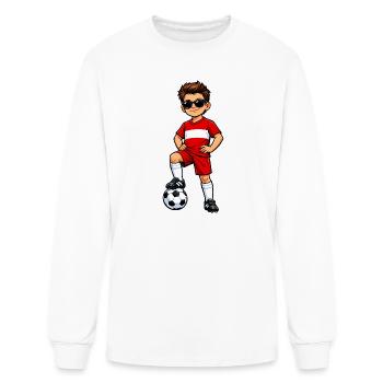 Soccer Boy Player Austria Lover Fan Austrian Flag - Men's Long Sleeve T-Shirt - white - Front