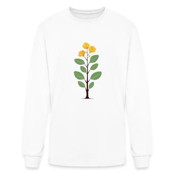 Rose jaune - T-shirt à manches longues Homme - blanc - Devant
