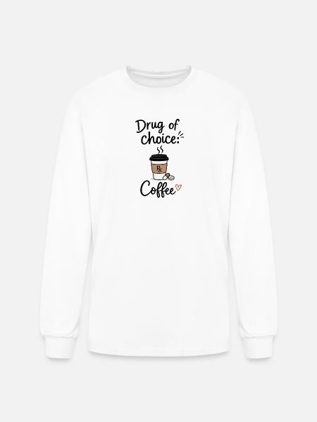 Drug of Choice: Coffee Rx - Men's Long Sleeve T-Shirt - white