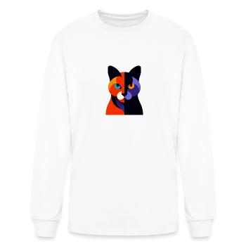 Whimsical, Sleek Cat Graphics - Purrfectly Crafted - Men's Long Sleeve T-Shirt - white - Front