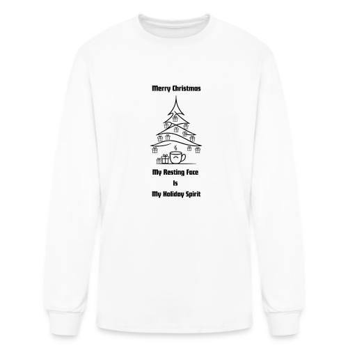My Resting Face Is My Christmas Spirit T-Shirt - Men's Long Sleeve T-Shirt