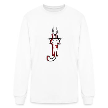 Scratching Kitty - Men's Long Sleeve T-Shirt - white - Front