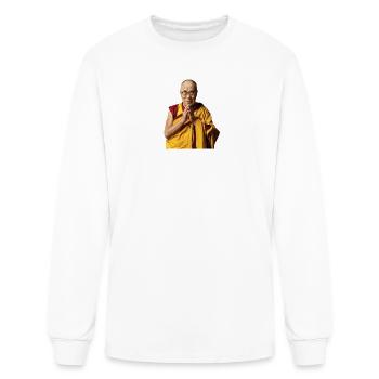 Zen Monk Prayer in Golden Robe - Men's Long Sleeve T-Shirt - white - Front