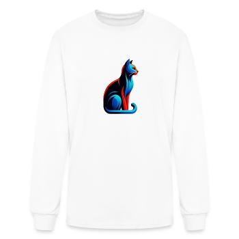 Whimsical, Sleek Cat Graphics - Purrfectly Crafted - Men's Long Sleeve T-Shirt - white - Front