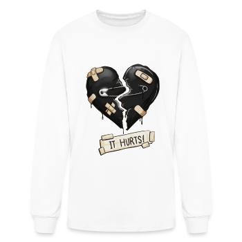 Bandaged Broken Heart It Hurts - Men's Long Sleeve T-Shirt - white - Front