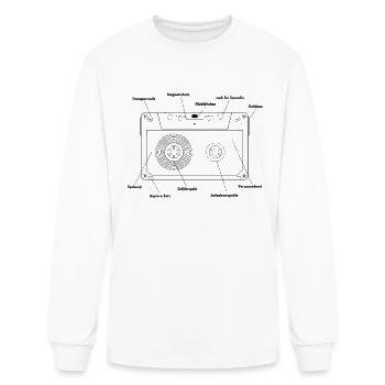 Audio Cassette Tape Anatomy German - Men's Long Sleeve T-Shirt - white - Front