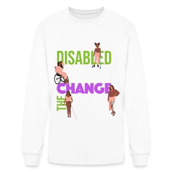 Disabled Women Change The World (White Lettering) - Men's Long Sleeve T-Shirt - white - Front