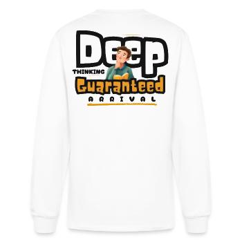 Guaranteed Thinking tee DeepThoughts-Thinking Mind - Men's Long Sleeve T-Shirt - white - Back