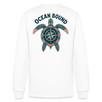 Turtle Compass Design - Men's Long Sleeve T-Shirt - white - Back
