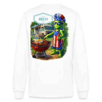 Area 51 BBQ Alien - Men's Long Sleeve T-Shirt - white - Back