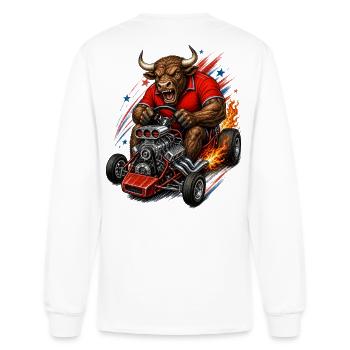 Bull Power Dragster - Men's Long Sleeve T-Shirt - white - Back