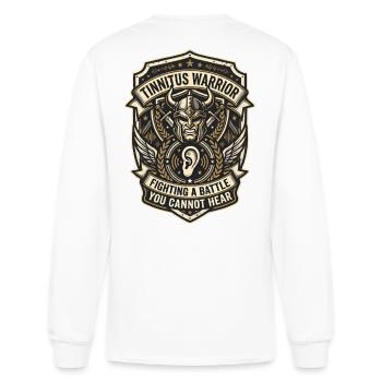 Tinnitus Warrior Fighting a Battle You Cannot Hear - Men's Long Sleeve T-Shirt - white - Back