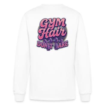 Autocollant rétro Gym Hair Don’t Care - T-shirt à manches longues Homme - blanc - Dos