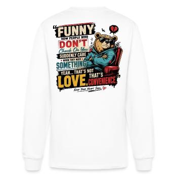 Funny Love vs Convenience Bear - Men's Long Sleeve T-Shirt - white - Back