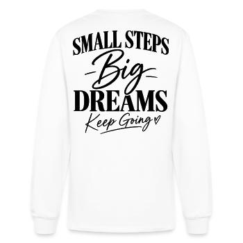 Petits pas : grands rêves – Typographie motivationnelle - T-shirt à manches longues Homme - blanc - Dos