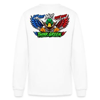 Left Wing Right Wing? No! Think Green - Men's Long Sleeve T-Shirt - white - Back